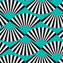 Fanning Out Wallpaper -France and So Furniture FanningOut Turquoise