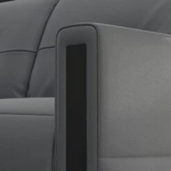 Monte Carlo 2 Seat Power Recliner Sofa - Graphite Leather -France and So Furniture Fjords Monte Carlo 3 Seat AL Graphite Detail 3