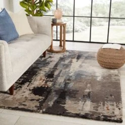 Cordelia Handmade Abstract Gray/ Black Area Rug (9'X12') -France and So Furniture GES54 4 e4b2c56f 1089 424f 8cdb 0c8581611d17