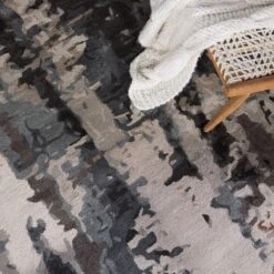 Cordelia Handmade Abstract Gray/ Black Area Rug (9'X12') -France and So Furniture GES54 6 171cbd60 b17e 4cec b15d 34c7f51d1c53