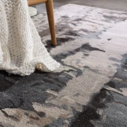 Cordelia Handmade Abstract Gray/ Black Area Rug (9'X12') -France and So Furniture GES54 8 207daad3 cb22 41c6 8578 ab9c97cda2cb