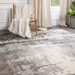 Cordelia Handmade Abstract Gray/ Black Area Rug (9'X12') -France and So Furniture GES54 9 6f078000 bf22 48aa 8a82 58392ade2099