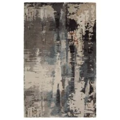 Cordelia Handmade Abstract Gray/ Black Area Rug (9'X12')