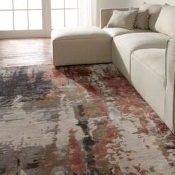 Cordelia Handmade Abstract Gray/ Red Area Rug (6'X9') -France and So Furniture GES59 7 72ff98a4 0ec2 4f28 b487 058e47601171