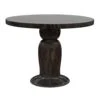 Noir Portobello Dining Table - Hand Rubbed Black With Light Brown Trim