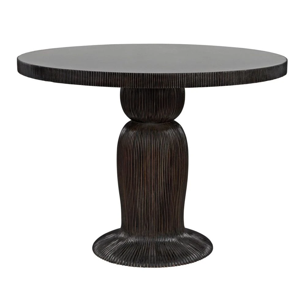 Noir Portobello Dining Table - Hand Rubbed Black With Light Brown Trim 1 Noir Portobello Dining Table - Hand Rubbed Black With Light Brown Trim