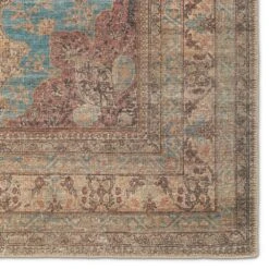 Rosenheim Lester + Vacherie Medallion Red/ Blue Area Rug (9'X12') -France and So Furniture HBL08 3 d7969a13 7c05 40c6 8f56 e149e1f9bbb4
