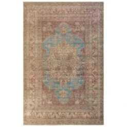 Rosenheim Lester + Vacherie Medallion Red/ Blue Area Rug (9'X12')