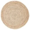 Zarek Natural Solid Beige/ Gray Round Area Rug (6' RND)