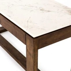 Barnes Kitchen Island - Polished White Marble -France and So Furniture IHRM 164 DET 7
