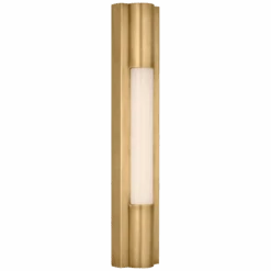 Emery 16" Slimline Bath Light - Brass With White Glass