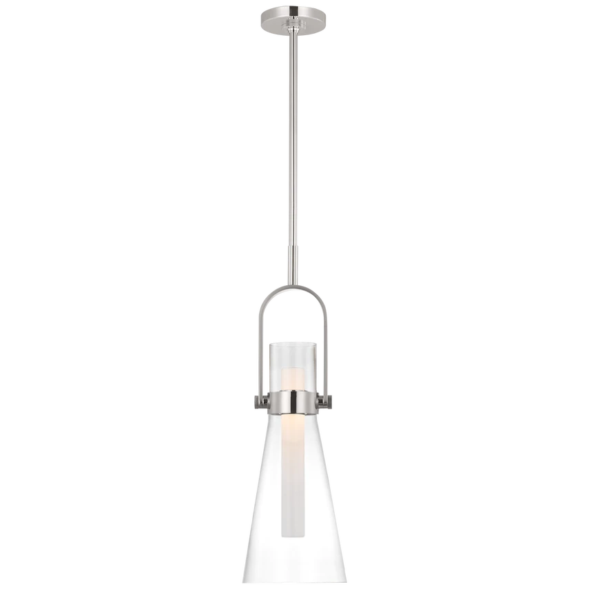 Elwood 9" Conical Pendant - Polished Nickel With Clear Glass 1 Elwood 9" Conical Pendant - Polished Nickel With Clear Glass