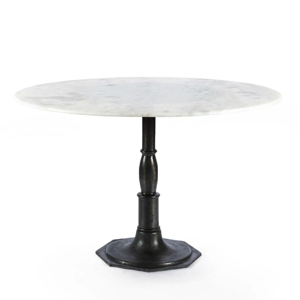 Aiden Round Dining Table - White Marble 2 Aiden Round Dining Table - White Marble - Image 2