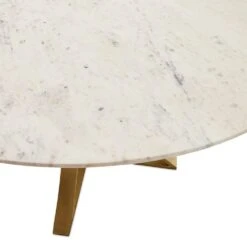 Torrance Dining Table - Polished White Marble -France and So Furniture IRCK 144 DET 7
