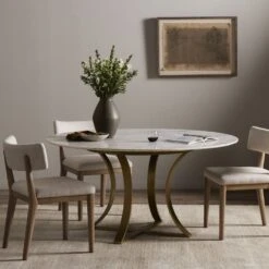 Torrance Dining Table - Polished White Marble -France and So Furniture IRCK 144 ESS 1 3a0280d1 cc0e 49a4 b83d d301c669681a