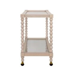 Isadore Bobbin Style Bar Cart In Light Cerused Oak -France and So Furniture ISADORE 20CO SIDE