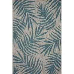 Loloi Isle Grey / Aqua 5'-3" X 7'-7" Area Rug