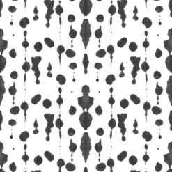 Boho Rain Wallpaper -France and So Furniture InkBlot CalligraphyBlack