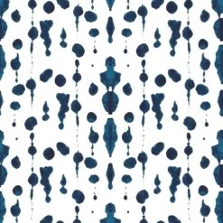 Boho Rain Wallpaper -France and So Furniture InkBlot Indigo