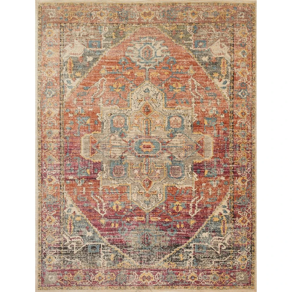 Loloi Javari Berry / Sunrise 2'-6" X 10'-0" Runner Rug 1 Loloi Javari Berry / Sunrise 2'-6" X 10'-0" Runner Rug