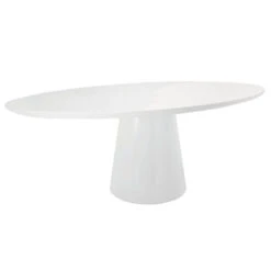 Jefferson Oval White Lacquer Dining Table -France and So Furniture JEFFERSON WH ANGLE 600x600 1