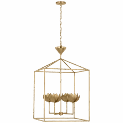 Sutter Large Open Cage Lantern - Antique Brass