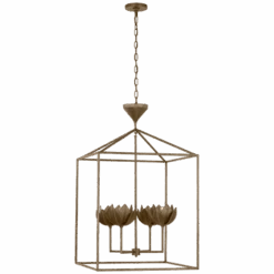 Eduardo Large Open Cage Lantern - Antique Bronze Leaf