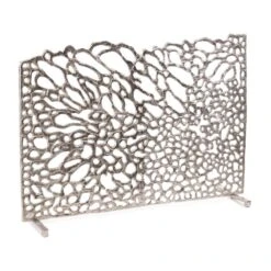 Organic Fire Screen In Nickel - Silver