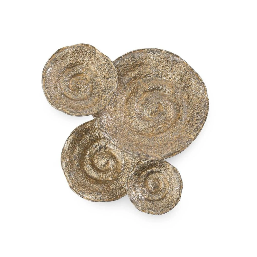 Quartet Of Gold And Nickel Escargot Wall Hangings - Silver 1 Quartet Of Gold And Nickel Escargot Wall Hangings - Silver