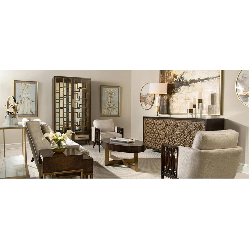 Set Of Three Crystal And Antique Brass Candleholders - Gold 2 Set Of Three Crystal And Antique Brass Candleholders - Gold - Image 2