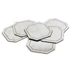 Ellery Eglomise Placemats - Silver - Glass