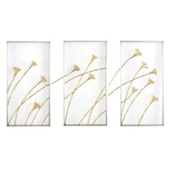 Trio Of Windswept Triptych Wall Panels - Silver