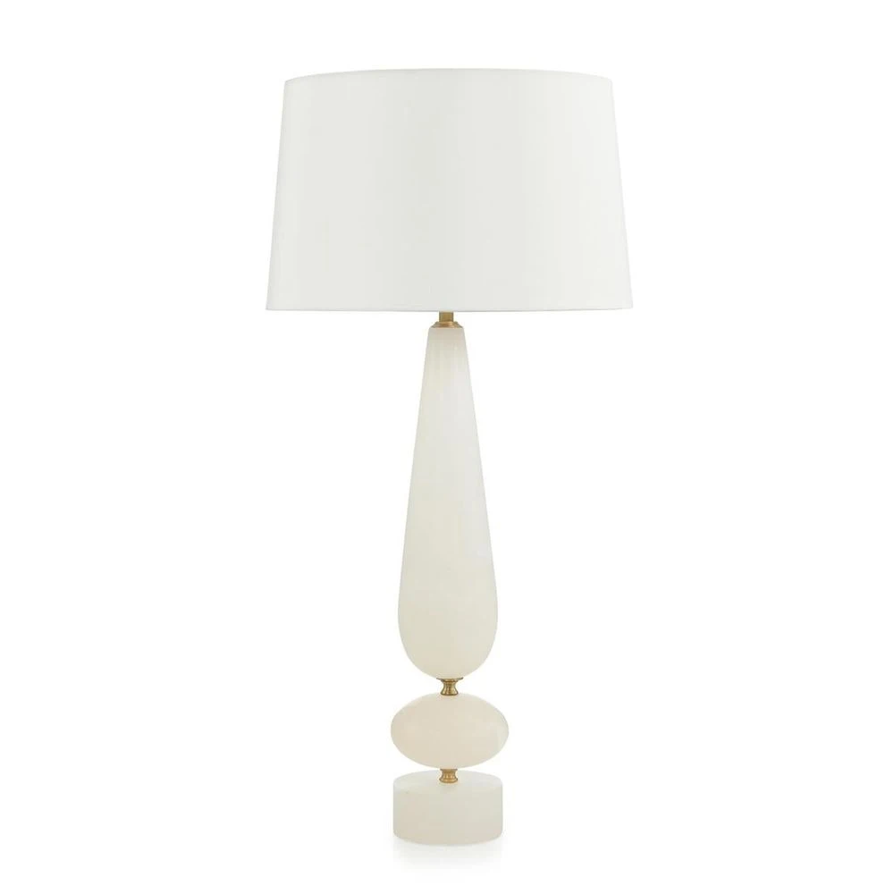 Ballast Alabaster Table Lamp - Gold, White 2 Ballast Alabaster Table Lamp - Gold, White - Image 2