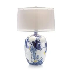 Ellington Asian Gardens Table Lamp - Blue - Porcelain