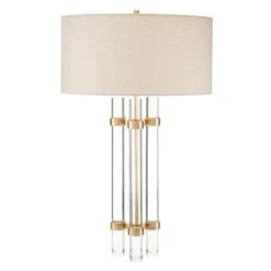 Crystal Rod Table Lamp - Clear,White