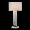 Flowing Crystal Waterfall Table Lamp - White