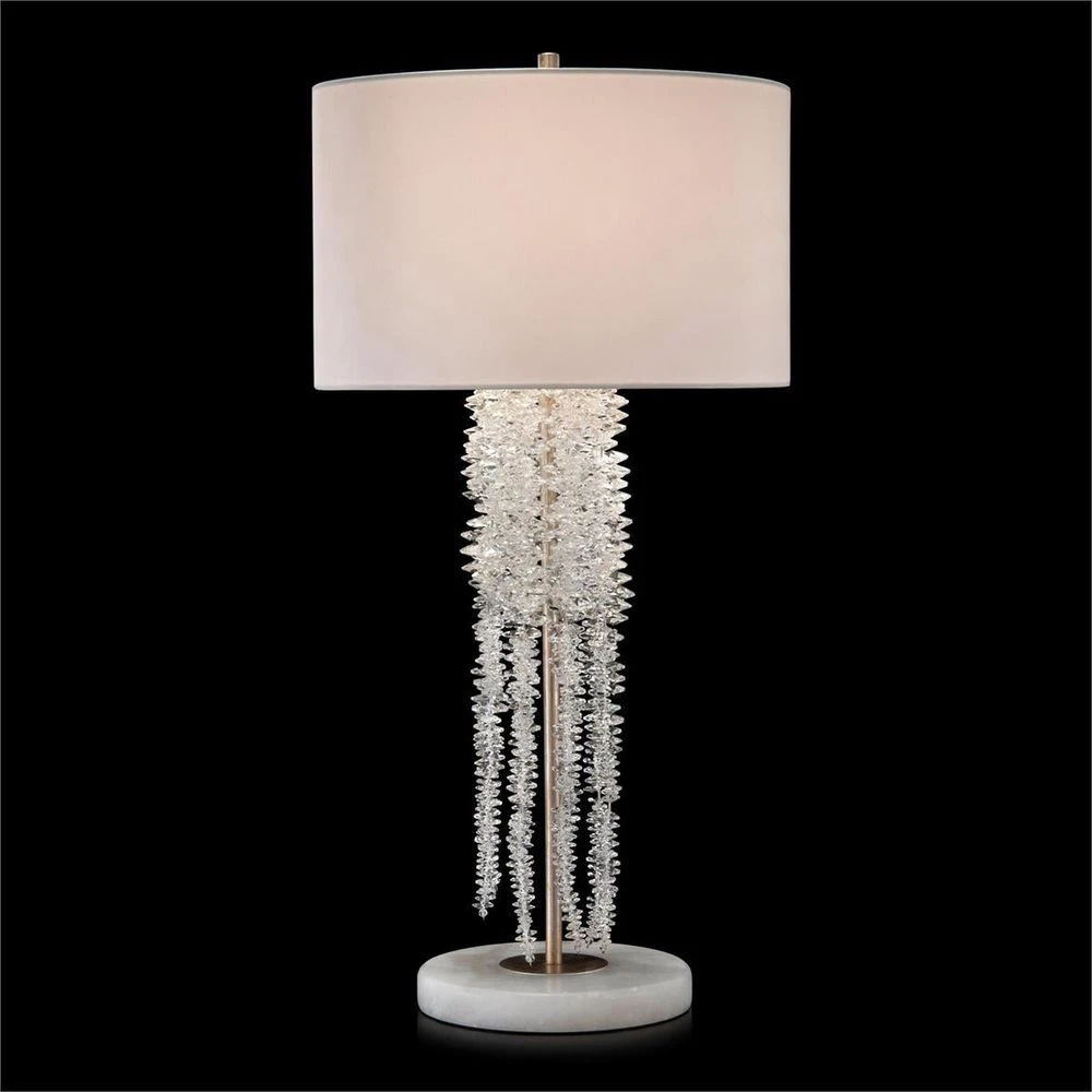 Flowing Crystal Waterfall Table Lamp - White 1 Flowing Crystal Waterfall Table Lamp - White