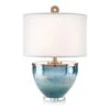 Caribbean Blue Glass Table Lamp - Bronze,Clear,White