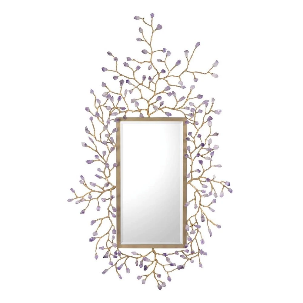 Budding Amethyst Mirror - Brass 1 Budding Amethyst Mirror - Brass