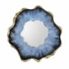 Dirillo Mirror, Blue Agate - Gold