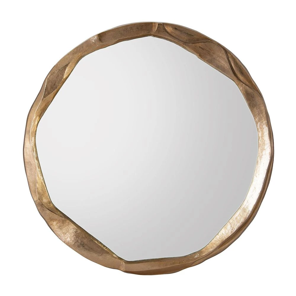 Round Ripple Mirror, Large Gold 1 Round Ripple Mirror, Large Gold