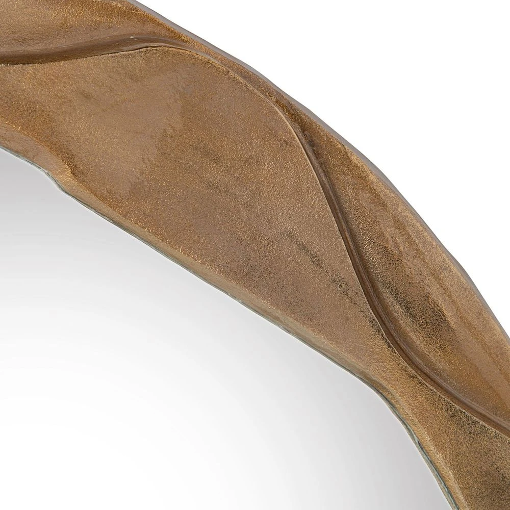 Round Ripple Mirror, Large Gold 2 Round Ripple Mirror, Large Gold - Image 2