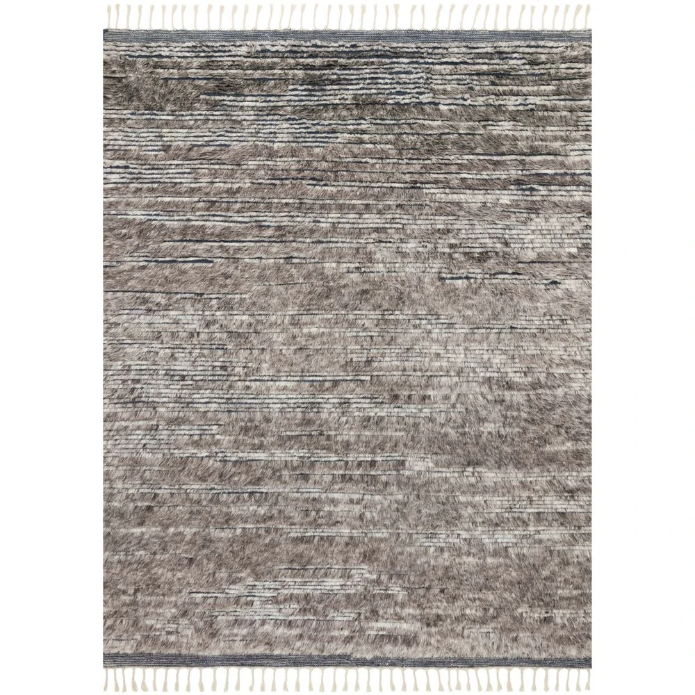 Loloi Khalid Pewter / Ink 7'-9" X 9'-9" Area Rug 1 Loloi Khalid Pewter / Ink 7'-9" X 9'-9" Area Rug