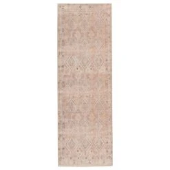 Anastasia Trellis Light Pink/ Blue Runner Rug (3'9"X8')
