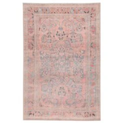 Malina Medallion Pink/ Light Blue Runner Rug (2'6"X7'6")