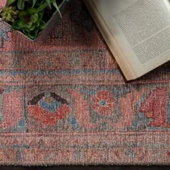 Malina Medallion Pink/ Light Blue Runner Rug (2'6"X7'6") -France and So Furniture KND07 10