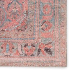 Malina Medallion Pink/ Light Blue Runner Rug (2'6"X7'6") -France and So Furniture KND07 3
