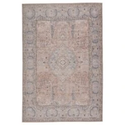 Maliel Medallion Pink/ Blue Runner Rug (2'6"X7'6")