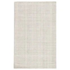 Kingsley Handmade Solid White/ Gray Area Rug (8'X10')
