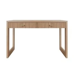 Larkin - Two Drawer Desk With Fluted Detail In Natural Oak